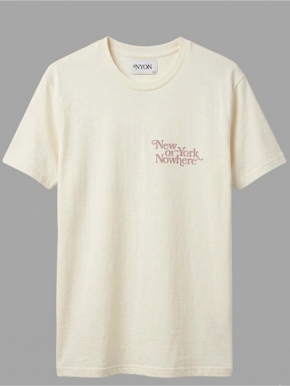 NWOT New York Or Nowhere Cream Short-Sleeve Tee with Subtle Chest Graphic